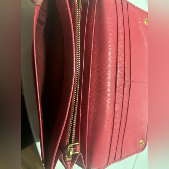 Prada Saffiano Fiocco Pink Bow Wallet - Picture 7 of 9